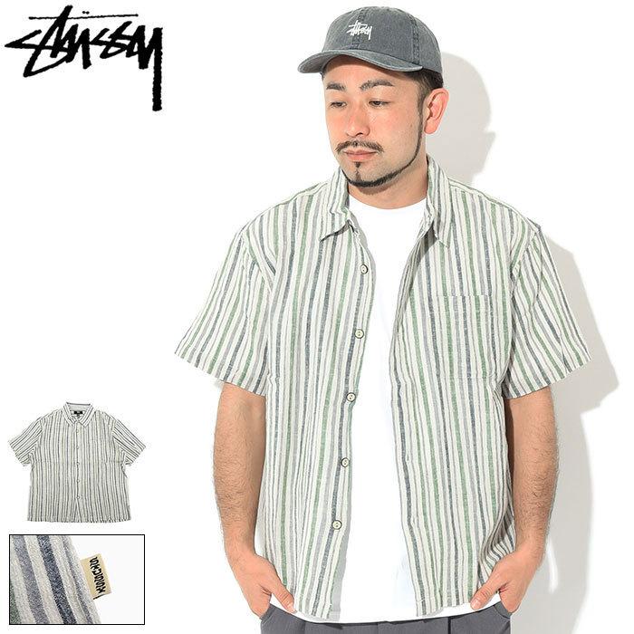 ステューシー シャツ 半袖 STUSSY メンズ Wrinkly Cotton Gauze ( stussy shirt カジュアルシャツ トップス 男性用 1110222 USAモデル 正規 )｜icefield