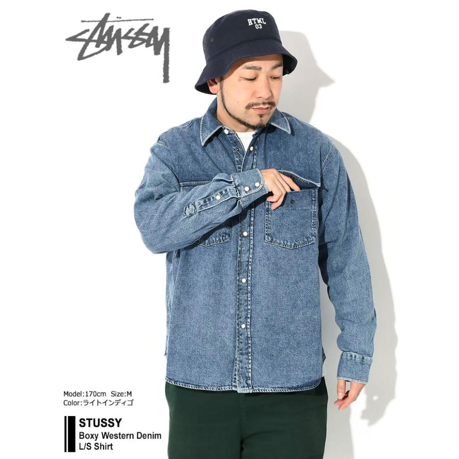 ステューシー シャツ 長袖 STUSSY メンズ Boxy Western Denim ( stussy shirt デニム カジュアルシャツ トップス 男性用 1110320 USAモデル 正規 )｜icefield｜04