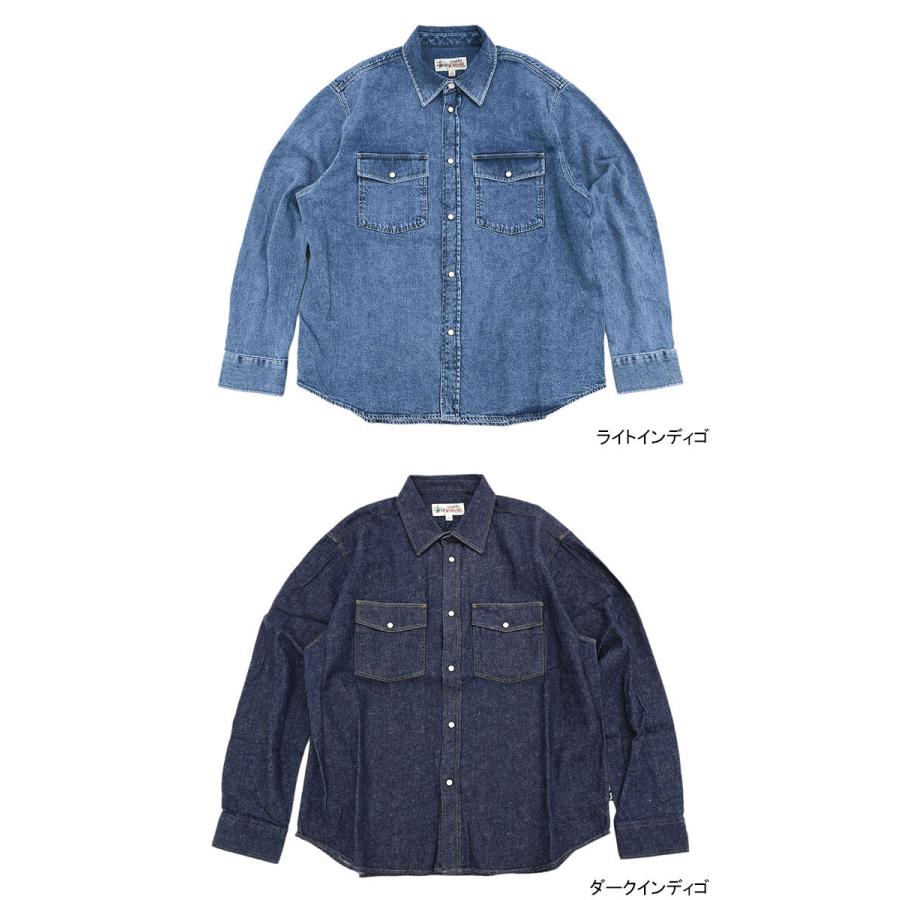 ステューシー シャツ 長袖 STUSSY メンズ Boxy Western Denim ( stussy shirt デニム カジュアルシャツ トップス 男性用 1110320 USAモデル 正規 )｜icefield｜07