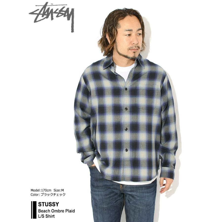 STUSSY ステゥーシー　ネルシャツ　チェック　オンブレ　M STUSSY（ステューシー） シャツ 長袖 メンズ Beach Ombre Plaid