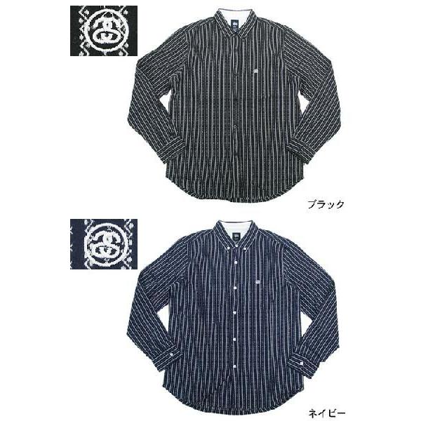 Stussy ネイビー 長袖シャツ STUSSY（ステューシー） STUSSY Zig Zag シャツ 長袖 : ice field