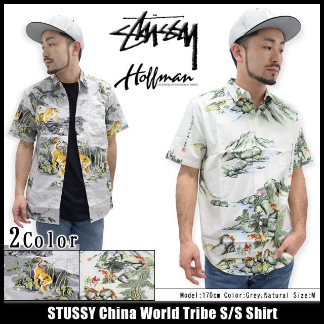 ステューシー STUSSY China World Tribe シャツ 半袖(stussy shirt シャツ Hoffman California Fabrics 別注 メンズ・男性用 111781)｜icefield