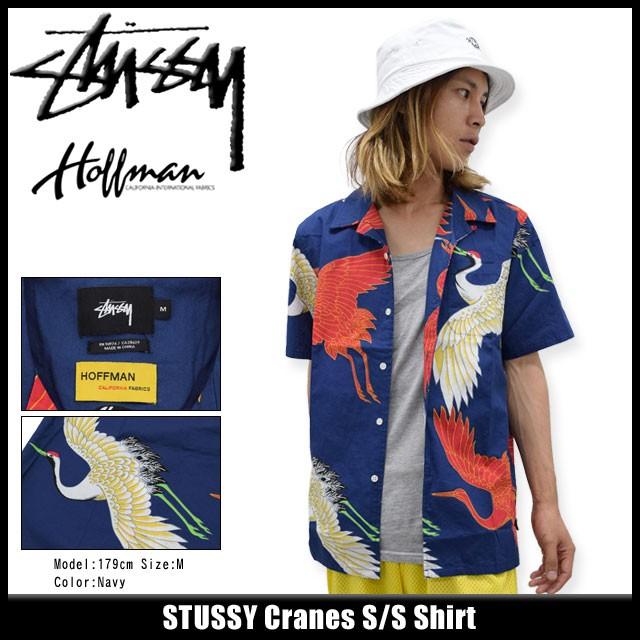 ステューシー STUSSY シャツ 半袖 メンズ Cranes(stussy shirt トップス Hoffman California Fabrics 別注 メンズ・男性用 111800)｜icefield