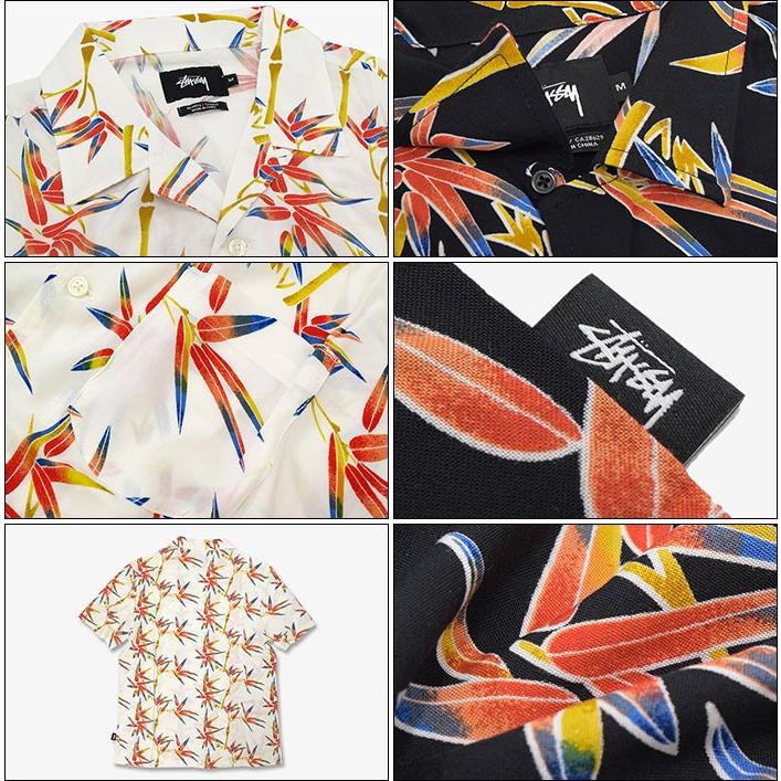 537【希少XL】ステューシー☆総柄 半袖シャツ ブラック バンブー 竹 icefield_stu-111874