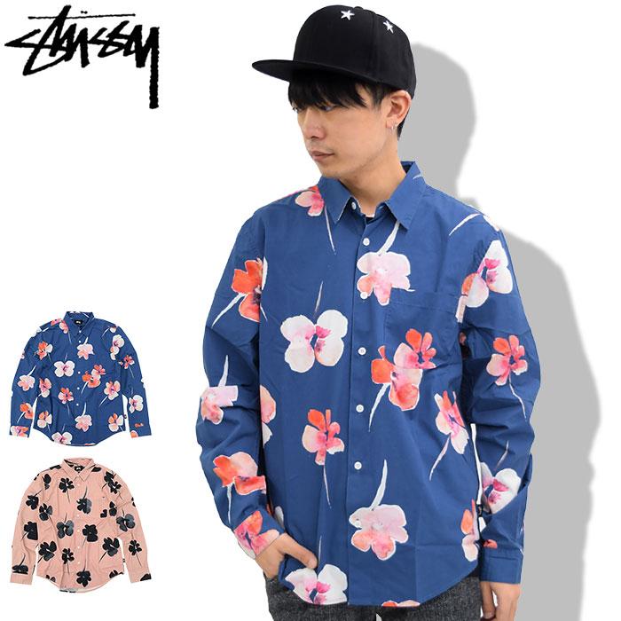 STUSSY ステューシー シャツ 長袖 メンズ Water Color Poppy STUSSY ステューシー シャツ 長袖 メンズ Water Color Poppy