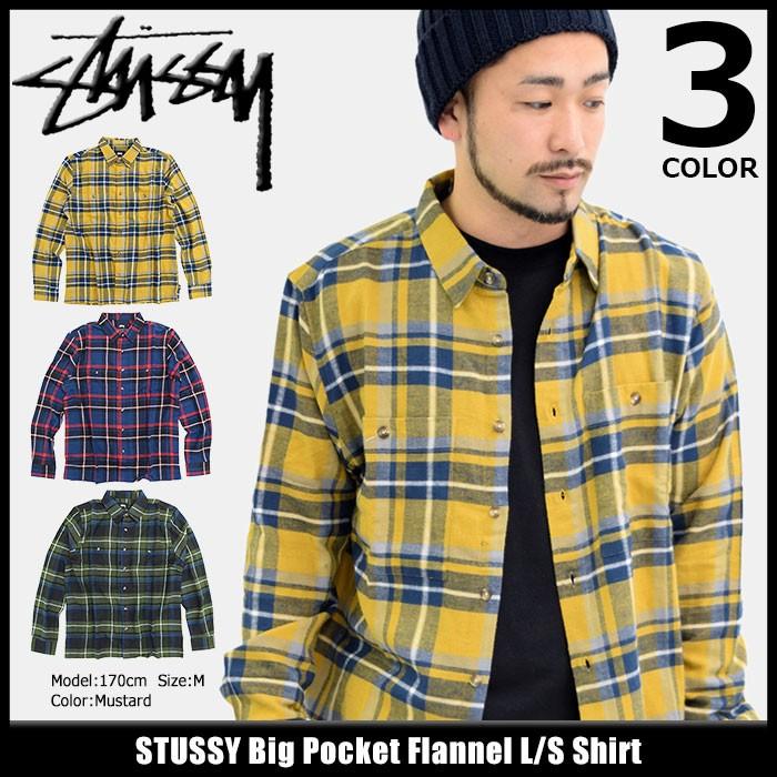 ステューシー シャツ 長袖 STUSSY メンズ Big Pocket Flannel(stussy shirt ネルシャツ カジュアルシャツ