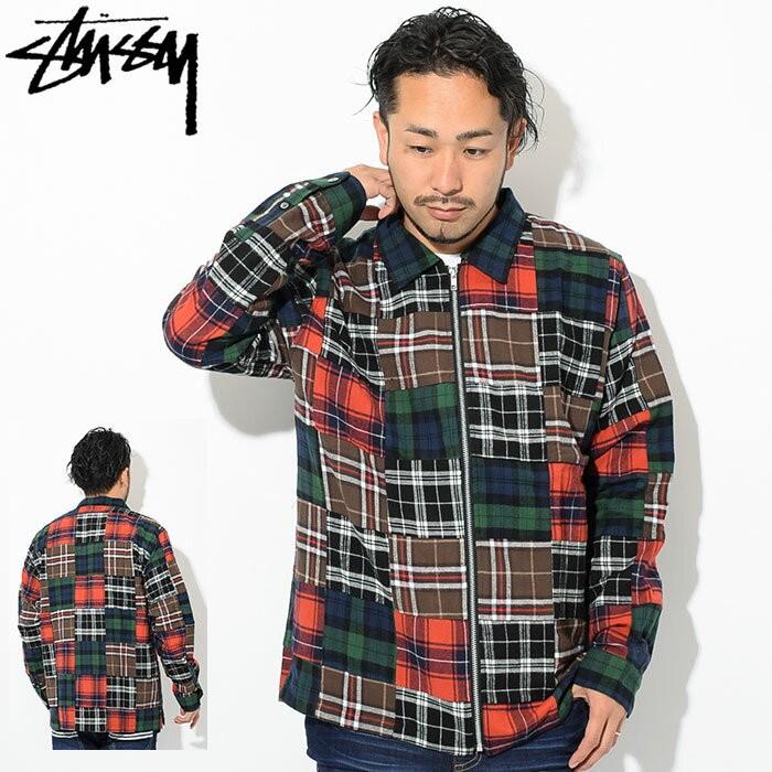 STUSSY ステューシー シャツ 長袖 メンズ Patchwork Zip Up STUSSY ステューシー シャツ 長袖 メンズ Patchwork Zip Up