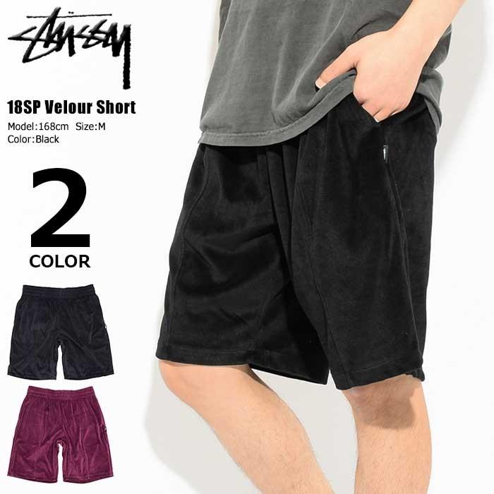 ステューシー ハーフパンツ STUSSY メンズ 18SP Velour(stussy short pant ショートパンツ ボトムス 男性用 112218 USAモデル 正規)｜icefield