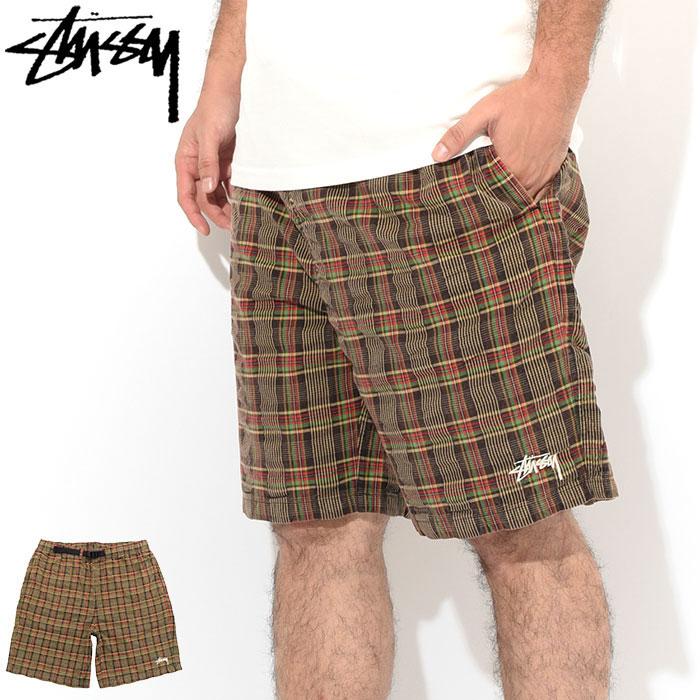Stussy チェック柄 ショートパンツ ブラウン系 Stussy チェック柄 ショートパンツ ブラウン系