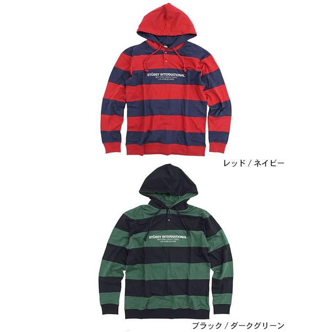 STUSSY ステューシー プルオーバー パーカー メンズ Stripe Rugby 