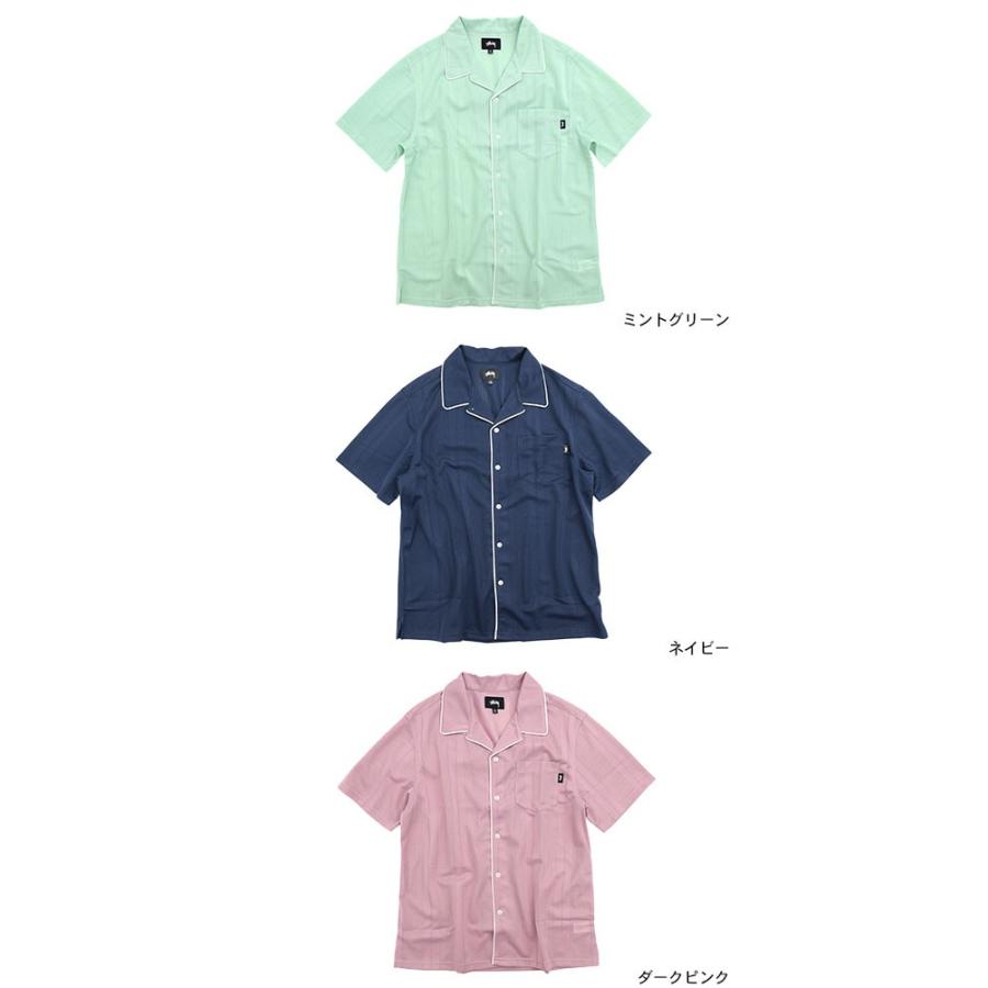 Stussy 半袖シャツ S ネイビー/ホワイト STUSSY ステューシー シャツ 半袖 メンズ Mesh(stussy shirt