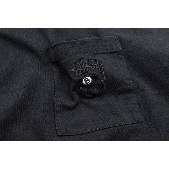 00s stussy 8ボール ポケT ステューシー ポケット 黒タグ ブラック STUSSY ステューシー カットソー 半袖 メンズ 8 Ball Pocket