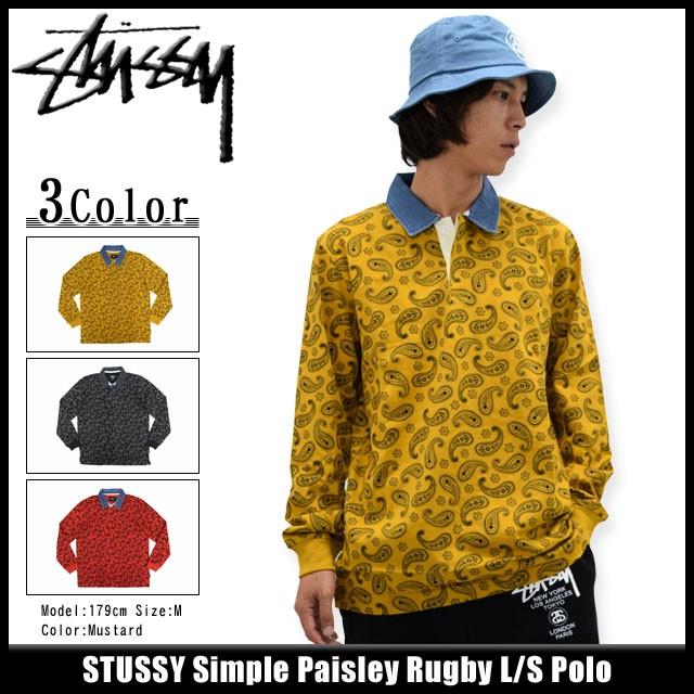 STUSSY ステューシー ポロシャツ 長袖 メンズ Simple Paisley STUSSY ステューシー ポロシャツ 長袖 メンズ Simple Paisley