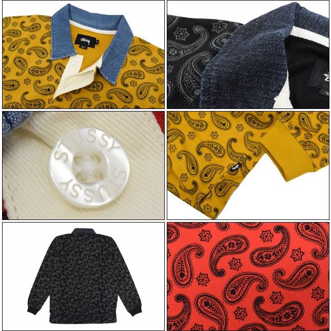 STUSSY ステューシー ポロシャツ 長袖 メンズ Simple Paisley STUSSY ステューシー ポロシャツ 長袖 メンズ Simple Paisley