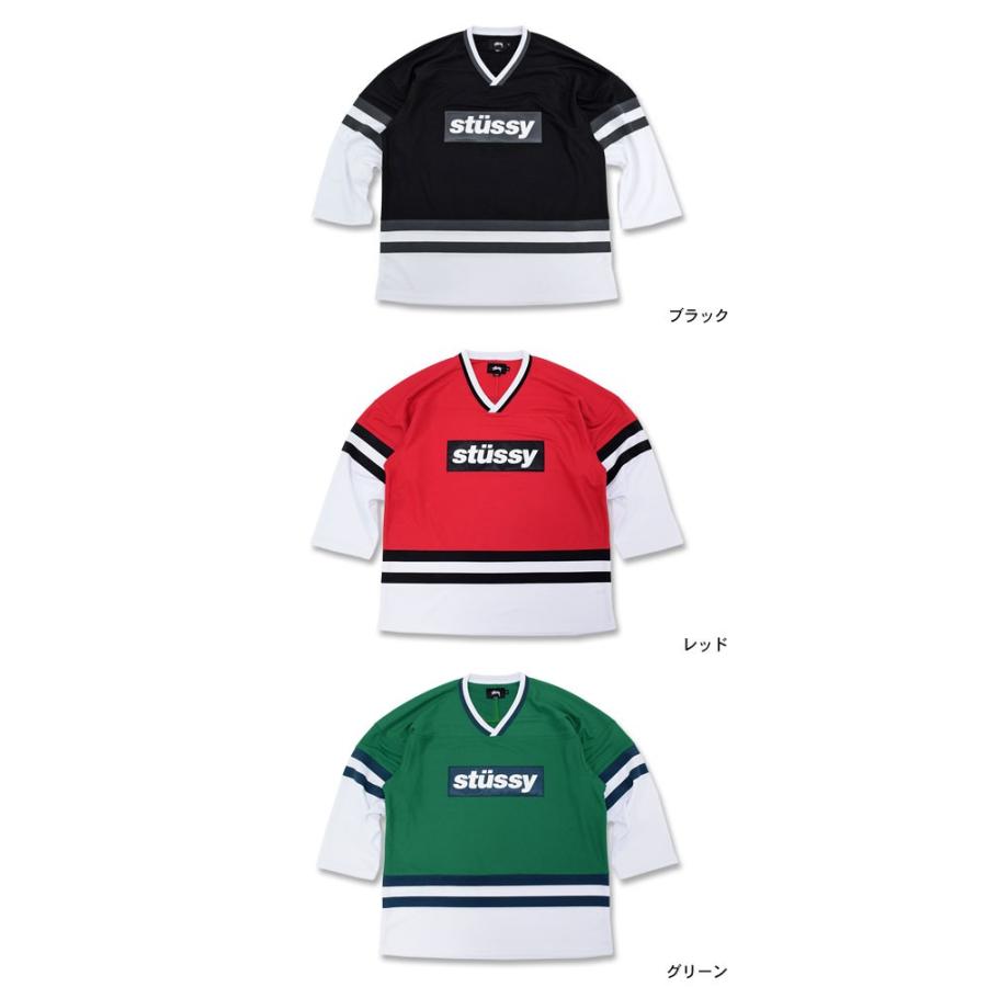 ステューシー STUSSY カットソー 七分袖 メンズ Block Hockey(stussy v-neck ホッケーシャツ 7分袖 トップス 男性用  114851)