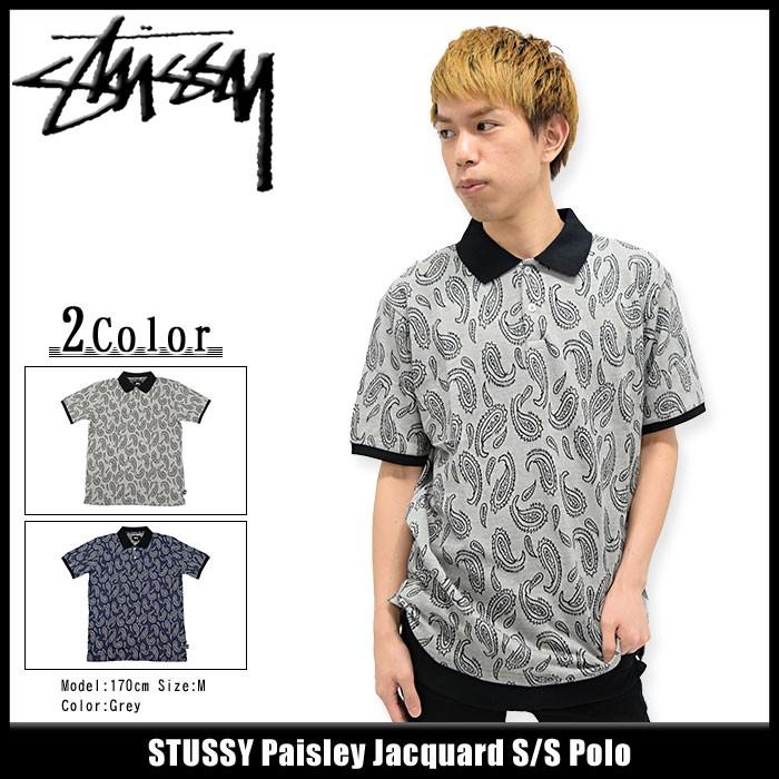STUSSY ステューシー ポロシャツ 半袖 メンズ Paisley Jacquard