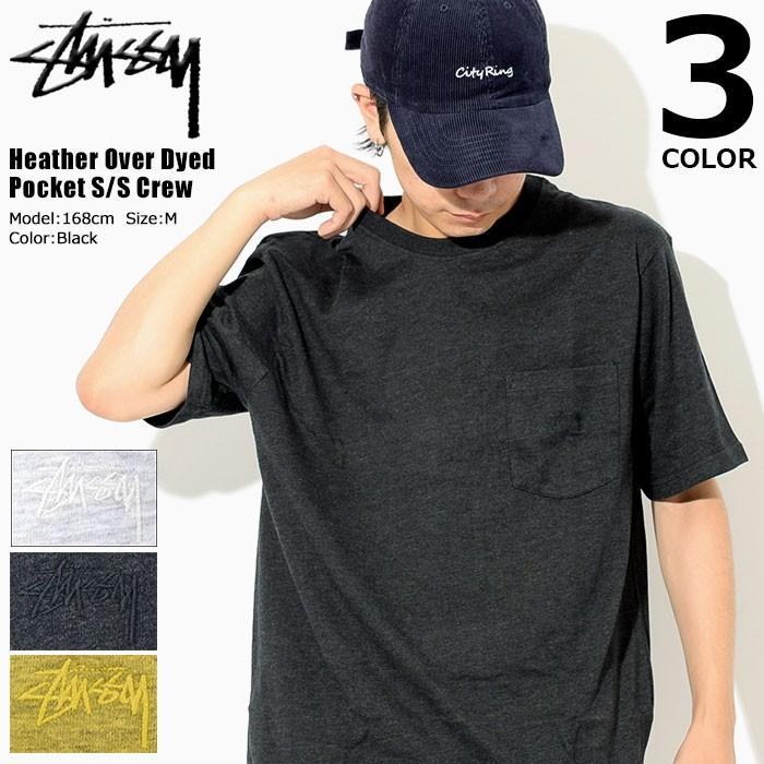 ステューシー カットソー 半袖 STUSSY メンズ Heather Over Dyed Pocket(stussy crew クルー トップス 男性用 114983 USAモデル 正規)｜icefield