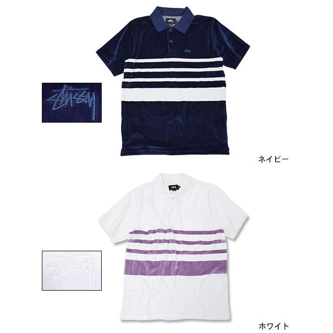 STUSSY（ステューシー） ポロシャツ 半袖 メンズ Velour Stripe(stussy
