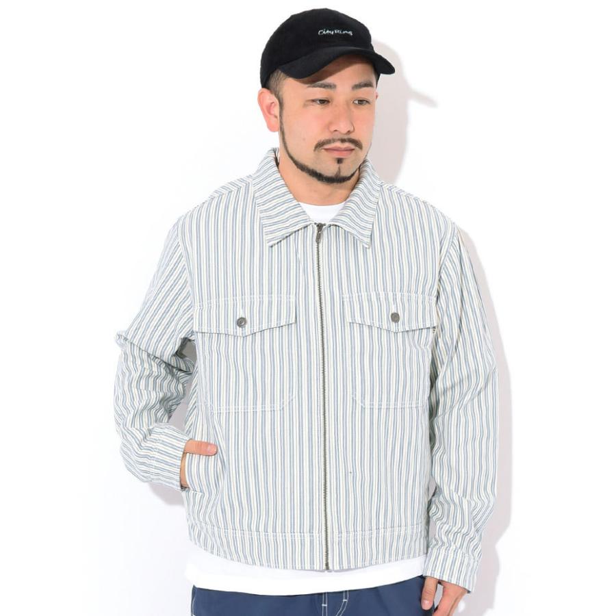 stussy stripe garage jacket Lサイズ Gジャン/デニムジャケット ジャケット/アウター メンズ 【限定品】