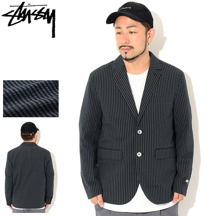 ステューシー ジャケット STUSSY メンズ Stripe Seersucker Sport Coat ( JKT ストライプ シアサッカー テーラード 115577 USAモデル 正規 )｜icefield