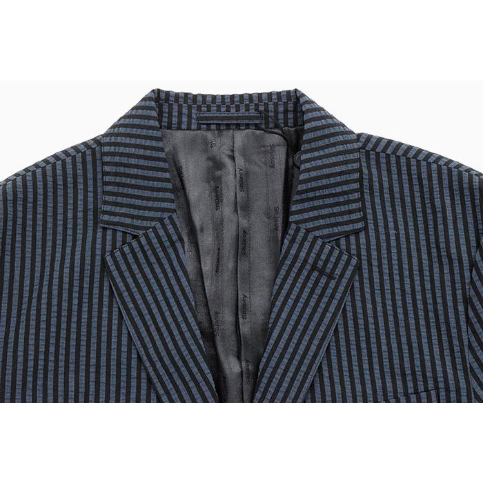 ステューシー ジャケット STUSSY メンズ Stripe Seersucker Sport Coat ( JKT ストライプ シアサッカー  テーラード 115577 USAモデル 正規 )
