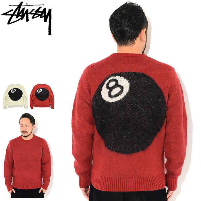 ステューシー セーター STUSSY メンズ 8 Ball Heavy Brushed Mohair (stussy sweater クルーネック 117078 USAモデル 正規)｜icefield