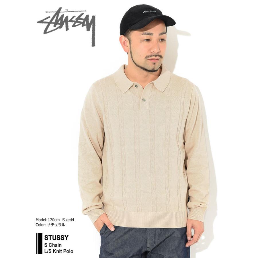 STUSSY ステューシー ポロシャツ 長袖 メンズ S Chain Knit STUSSY ステューシー ポロシャツ 長袖 メンズ S Chain Knit