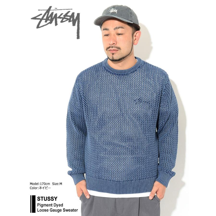 STUSSY PIGMENT DYED LOOSE GAUGE SWEATER-