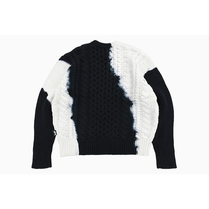 新品 Stussy クルーネックセーター xl ブラック/ホワイト STUSSY ステューシー セーター メンズ Tie Dye Fisherman