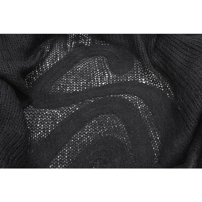 ステューシー] ブラック スワール模様 クルーネックセーター