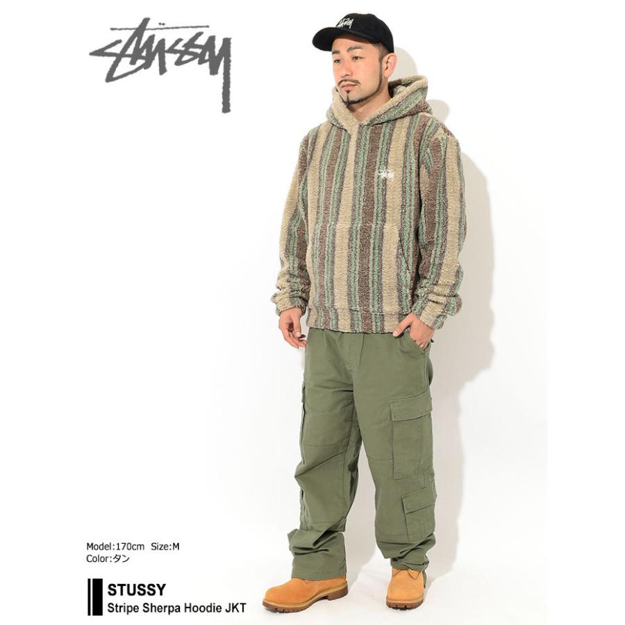 ステューシー ジャケット STUSSY メンズ Stripe Sherpa Hoodie ( stussy JKT シェルパ フリースジャケット 118438 USAモデル 正規 )｜icefield｜03