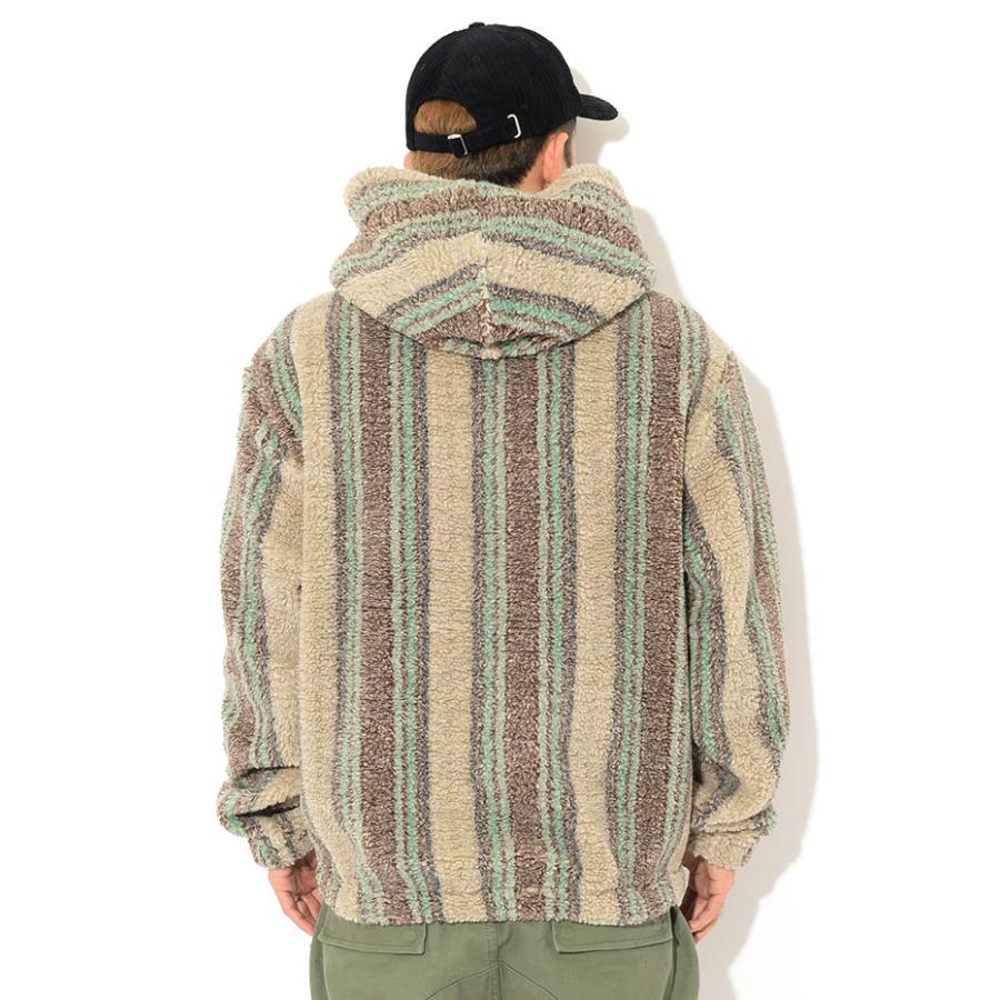 STUSSY / パーカー/XL/ポリエステル/ストライプ/118438/Stripe Sherpa Hoodie STUSSY（ステューシー） ジャケット メンズ Stripe Sherpa Hoodie