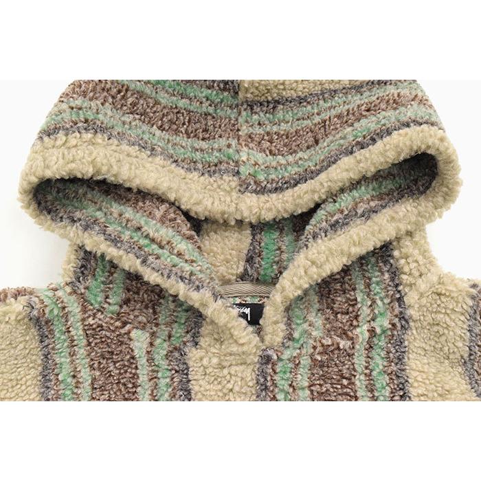 ステューシー ジャケット STUSSY メンズ Stripe Sherpa Hoodie ( stussy JKT シェルパ フリースジャケット 118438 USAモデル 正規 )｜icefield｜09