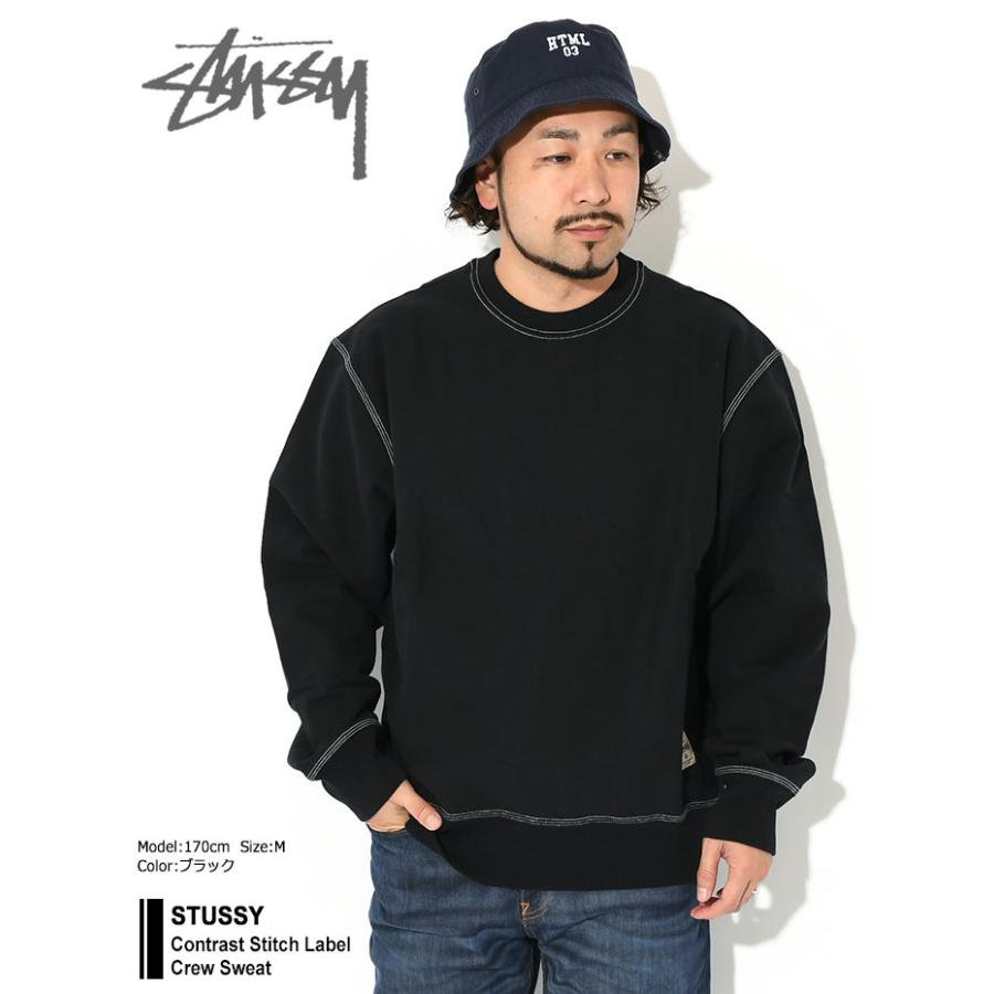 ステューシー トレーナー STUSSY メンズ Contrast Stitch Label ( stussy crew sweat スウェット  トップス 男性用 118458 USAモデル 正規 )