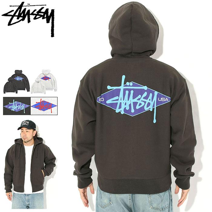 STUSSY（ステューシー） パーカー ジップアップ メンズ Basic Diamond
