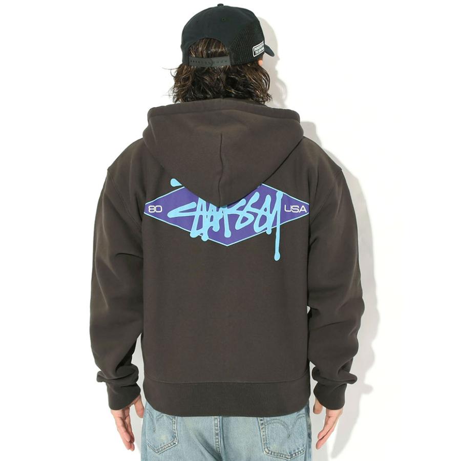 STUSSY（ステューシー） パーカー ジップアップ メンズ Basic Diamond