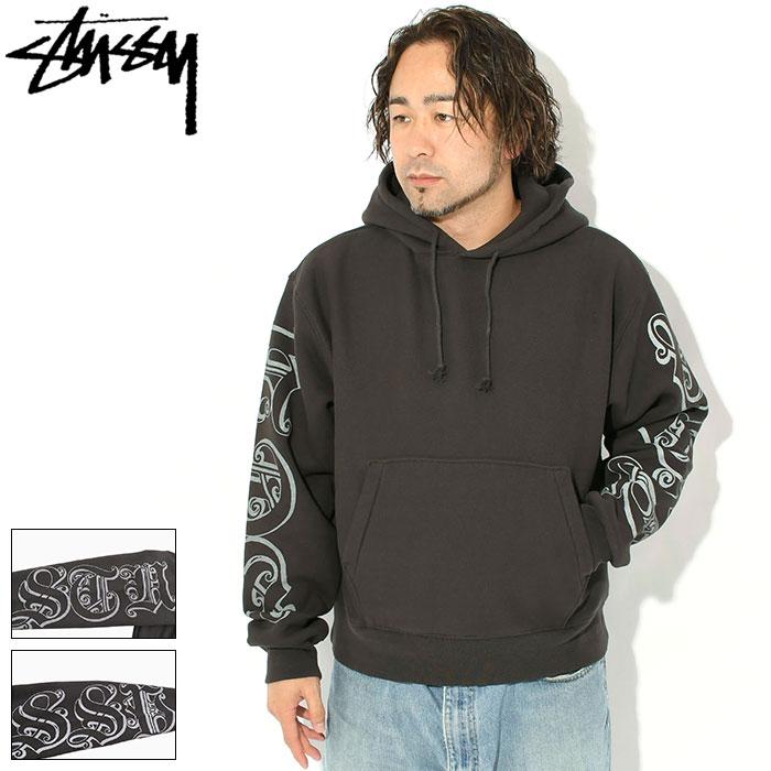 【超絶人気デザイン】STUSSY☆ワンポイント刺繍ロゴ入りジップパーカー希少Ｌ STUSSY（ステューシー） パーカー プルオーバー メンズ Motif Print