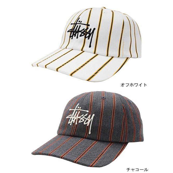 STUSSY ステューシー キャップ 帽子 Big Logo Striped Low Pro