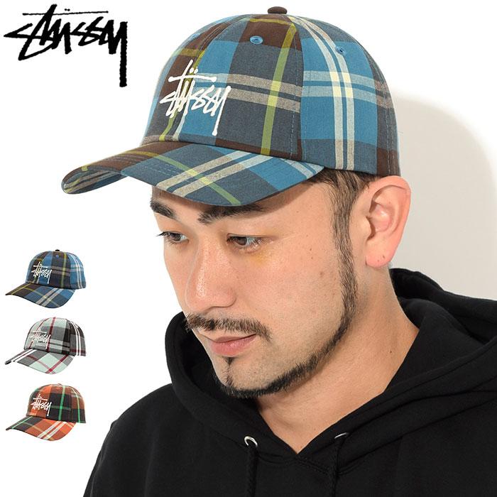 STUSSY ステューシー キャップ 帽子 Big Logo Madras Plaid Low