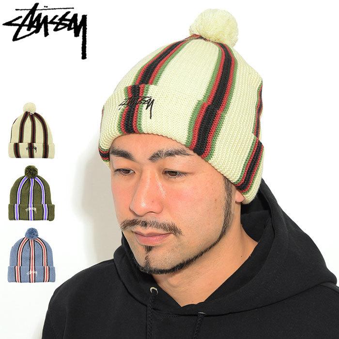 ステューシー ニット帽 STUSSY Striped Pom ( stussy beanie ビーニー 帽子 ニットキャップ ポンポン メンズ  1321079 USAモデル 正規 ) : stu-1321079 : ice field - 通販 - Yahoo!ショッピング