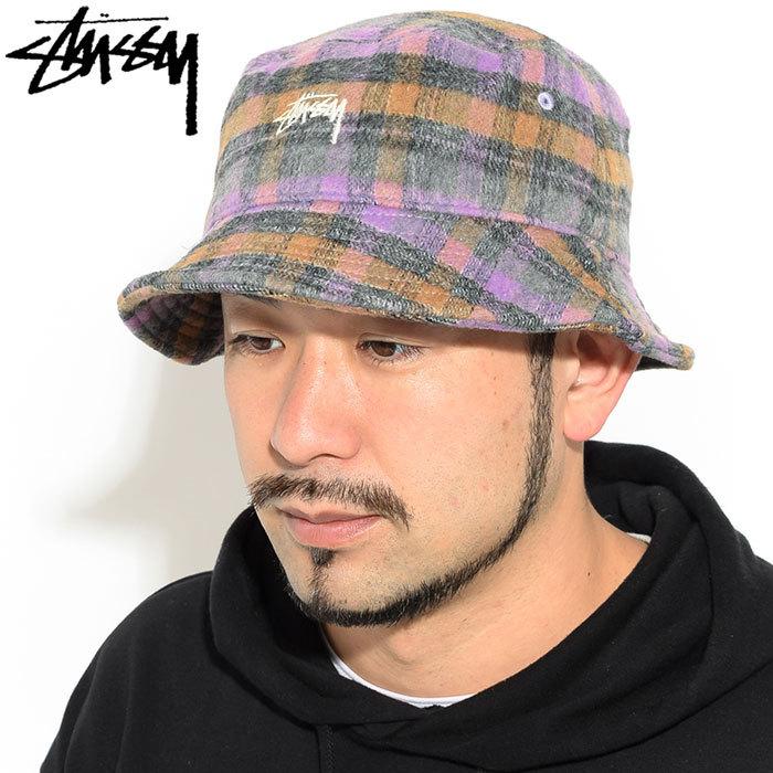 STUSSY ステューシー バケット ハット Brushed Plaid Bucket Hat