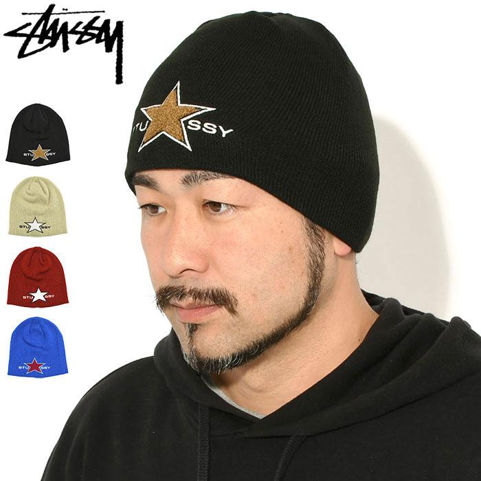 Stussy ニット帽 黒/ベージュ STUSSY（ステューシー） ニット帽 STUSSY Chenille Skullcap ( stussy