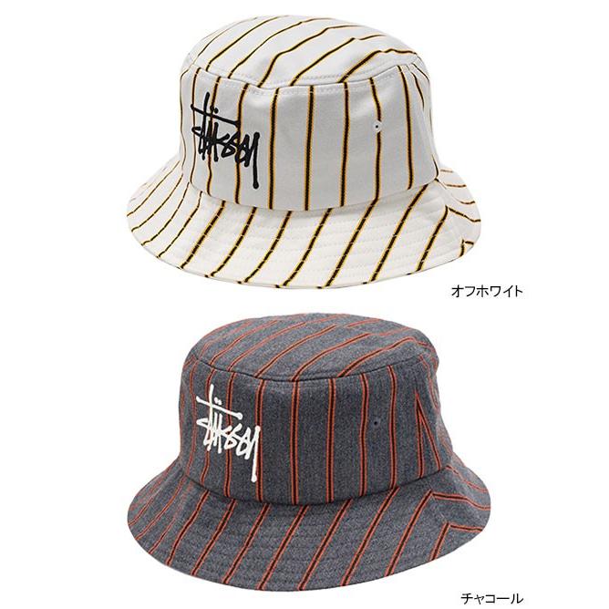 STUSSY ステューシー バケット ハット Big Logo Striped Bucket STUSSY ステューシー バケット ハット Big Logo Striped Bucket