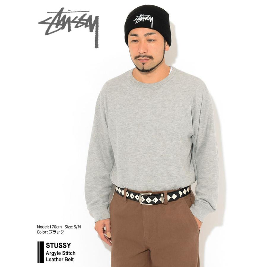 ステューシー ベルト STUSSY メンズ Argyle Stitch Leather ( stussy belt レザーベルト 男性用 135170 USAモデル 正規 )｜icefield｜02