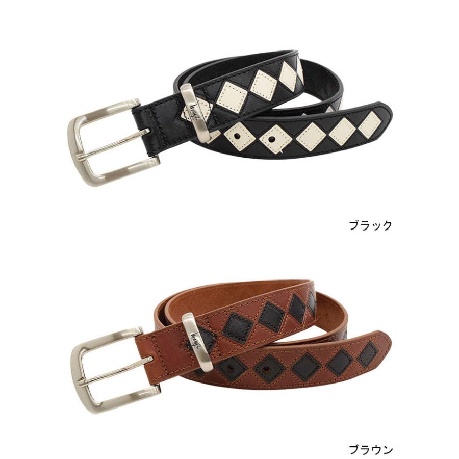 ステューシー ベルト STUSSY メンズ Argyle Stitch Leather ( stussy belt レザーベルト 男性用 135170 USAモデル 正規 )｜icefield｜03