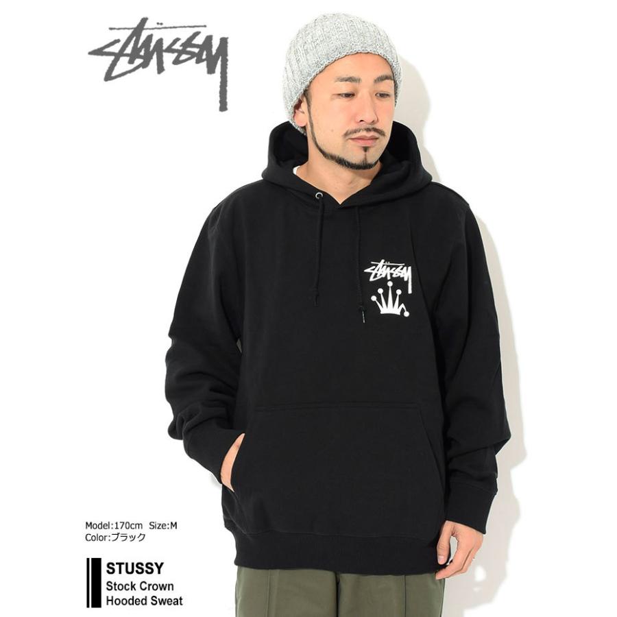 新品 ステューシー STUSSY クラウン ロゴ パーカー ブラック M-