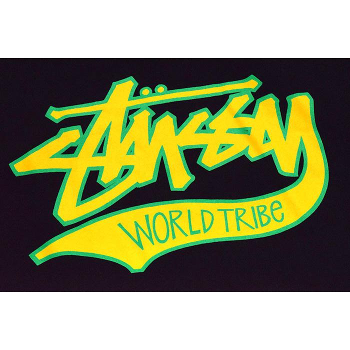 【STUSSY】ショーンフォントロゴ　裏起毛　プルオーバーパーカー　イエロー stussy ステューシー ショーンフォント パネルデザイン ワッペンロゴ