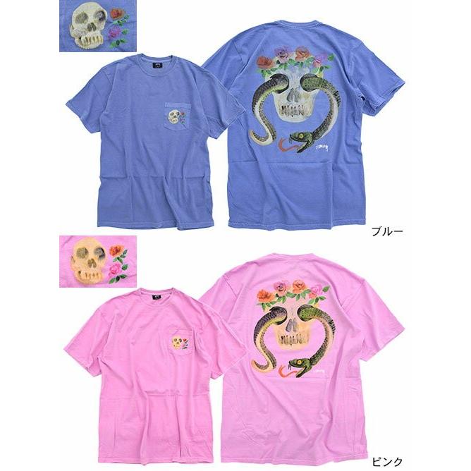 ステューシー Tシャツ 半袖 STUSSY メンズ Calavera Pigment Dyed Pocket(stussy tee ピグメント ポケット 1944196 USAモデル 正規)｜icefield｜03