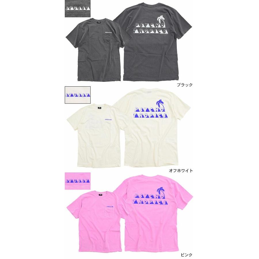 ステューシー Tシャツ 半袖 Stussy メンズ Psycho Tropics Pigment Dyed Pocket Stussy Tee ピグメント ポケット Usaモデル 正規 Ice Field 通販 Paypayモール