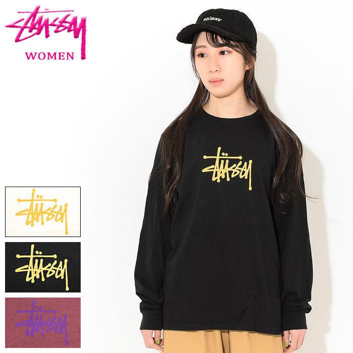 Stussy ステューシー ゴールドロゴ 長袖トレーナー ブラック ステューシーウィメン ステューシー Tシャツ 長袖 STUSSY レディース